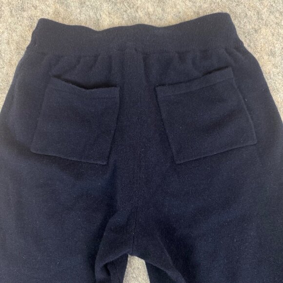 Quince Navy Cashmere Pants Straight Leg XS Pockets Drawstring Lounge - Picture 13 of 14
